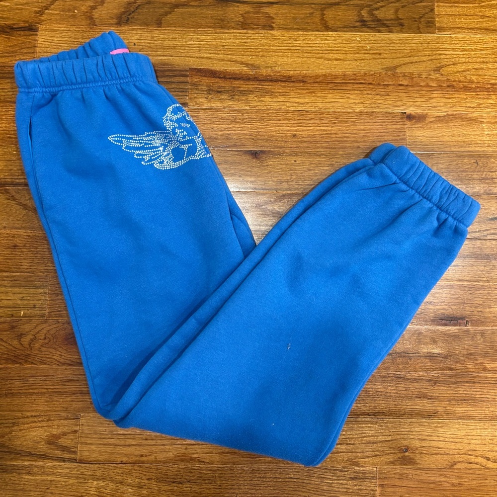 Edikted Blue Graphic Joggers